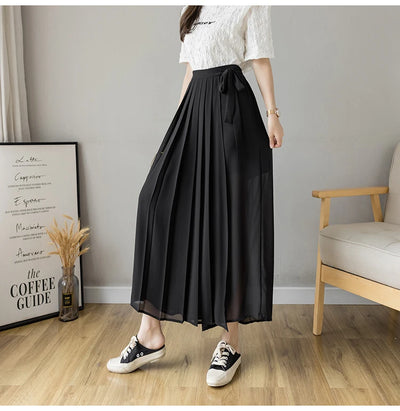 Trousers High Waist Pants Hakama Casual Wide Leg Pantalones