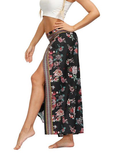 Bohemian Sports Trousers,Belly Dance Pants,Loose Palazzo Hippie Floral Pants