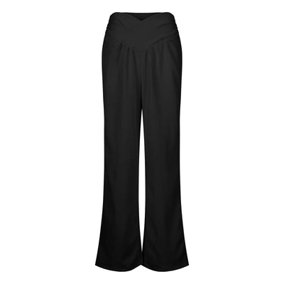 Elastic Waist Straight Long Wide Leg Pants Casual Female Sexy