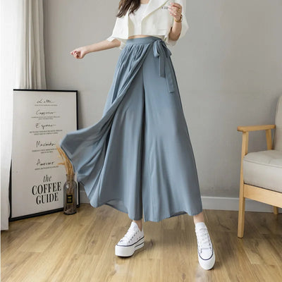 Trousers High Waist Pants Hakama Casual Wide Leg Pantalones