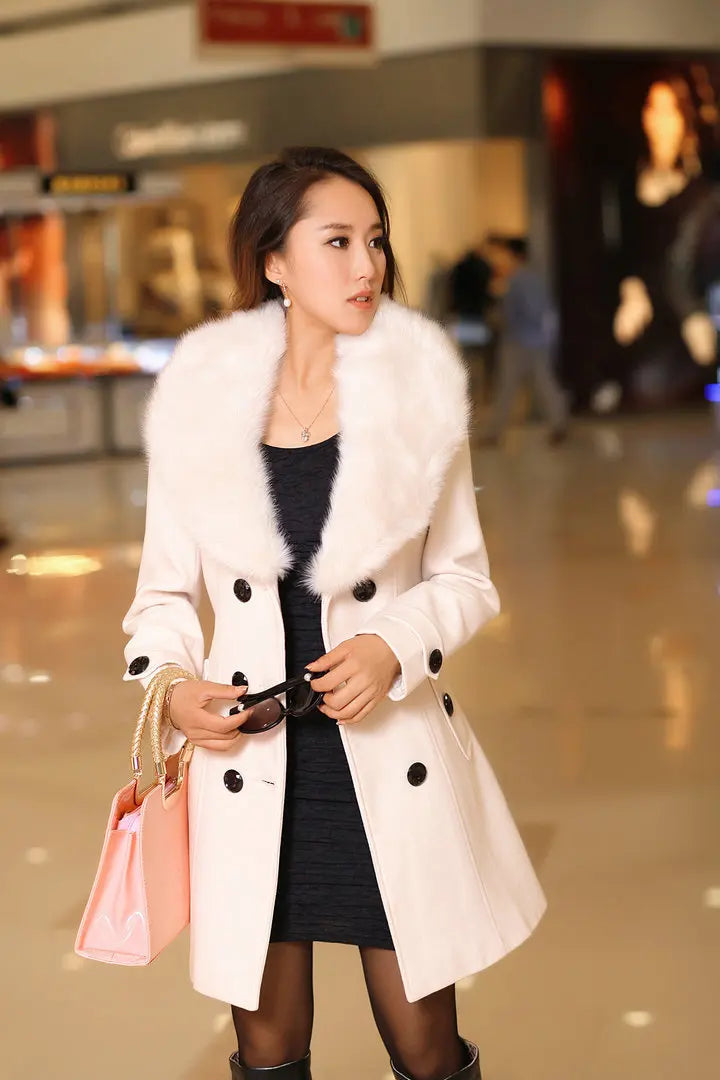 Winter Fur collar Warm Female Jacket