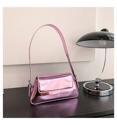 Brand Luxury Designer Laser Women Armpit Bag Silver Chic Female Shoulder Bags Party Clutches Trend Lady Purses And Handbags