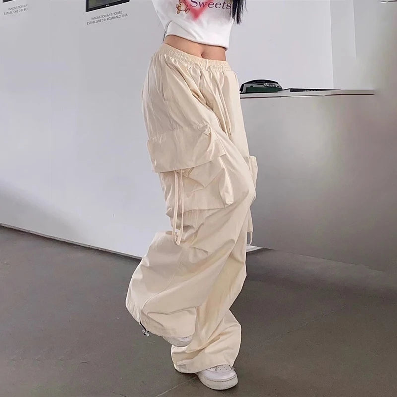 Beige Hip Hop Cargo Pants