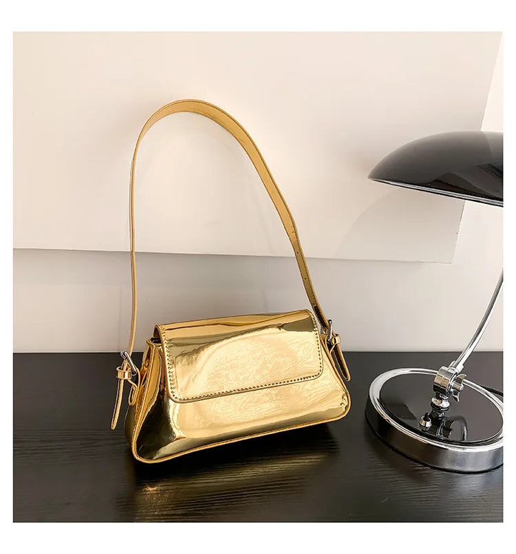 Brand Luxury Designer Laser Women Armpit Bag Silver Chic Female Shoulder Bags Party Clutches Trend Lady Purses And Handbags