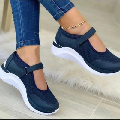 Round Head Knitted Women's Thick Sole Single Shoes