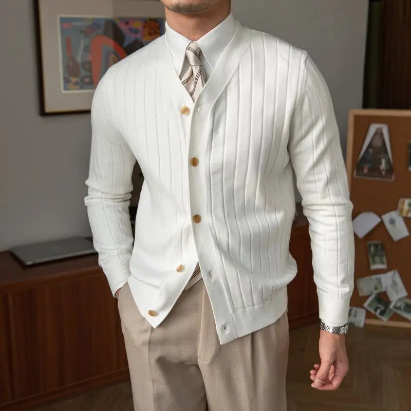 2023 New Spring and Autumn Senior Rascal Handsome V-neck Slim Fit Pit Strip