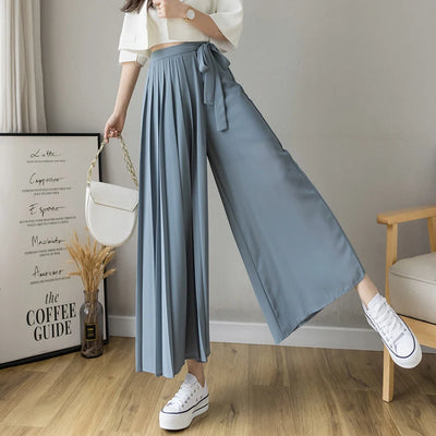 Trousers High Waist Pants Hakama Casual Wide Leg Pantalones