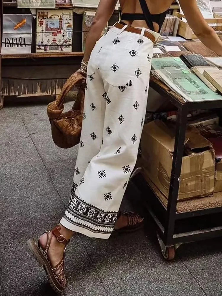 Vintage Women Loose Boho Linen Pants