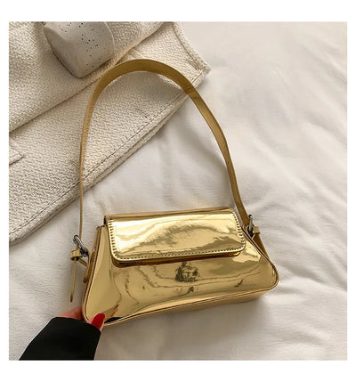 Brand Luxury Designer Laser Women Armpit Bag Silver Chic Female Shoulder Bags Party Clutches Trend Lady Purses And Handbags