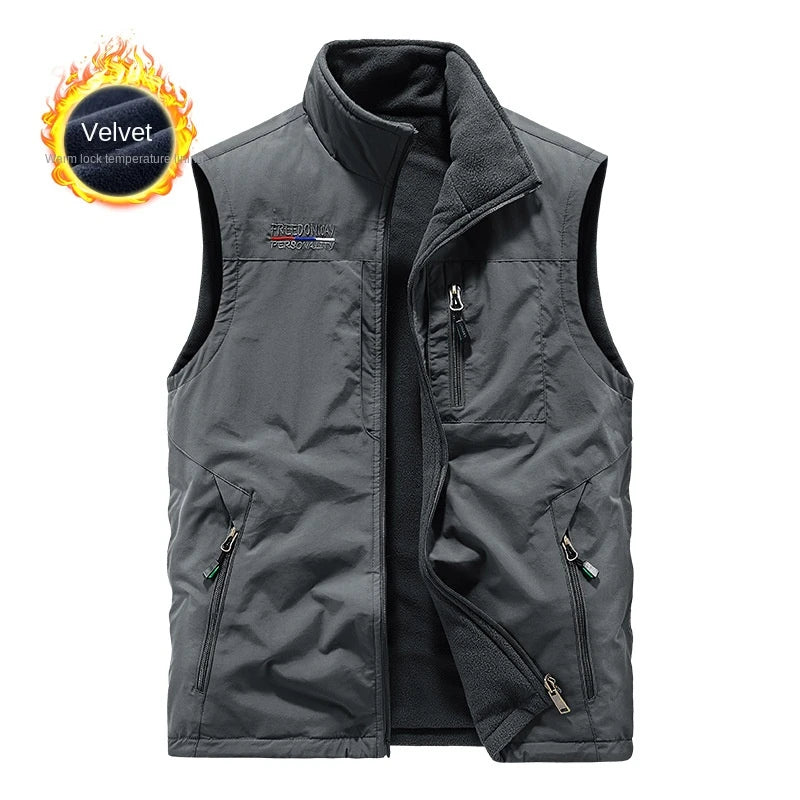 Men's Cold Jackets Multi-pocket Vest Sweater