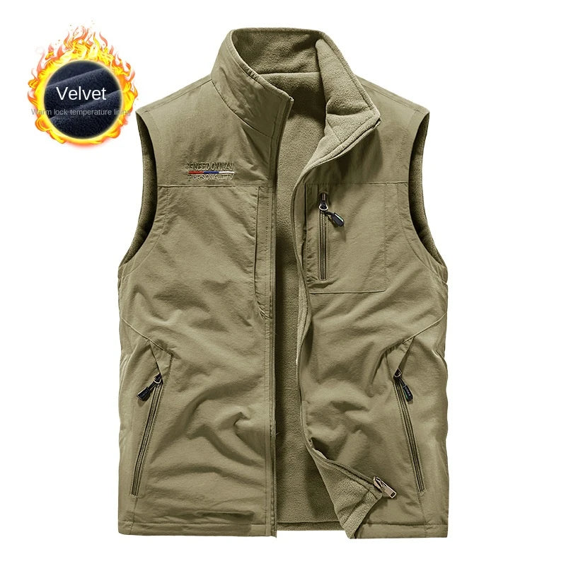 Men's Cold Jackets Multi-pocket Vest Sweater