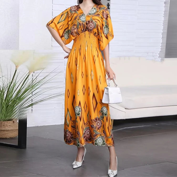 Casual Elegant Retro Bohemian National Style V-neck