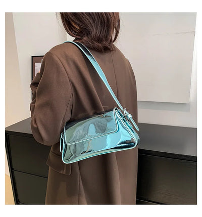 Brand Luxury Designer Laser Women Armpit Bag Silver Chic Female Shoulder Bags Party Clutches Trend Lady Purses And Handbags