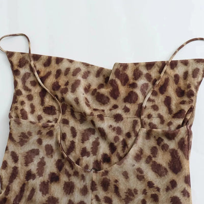 New Woman Dress Leopard Print Sleeveless Vintage