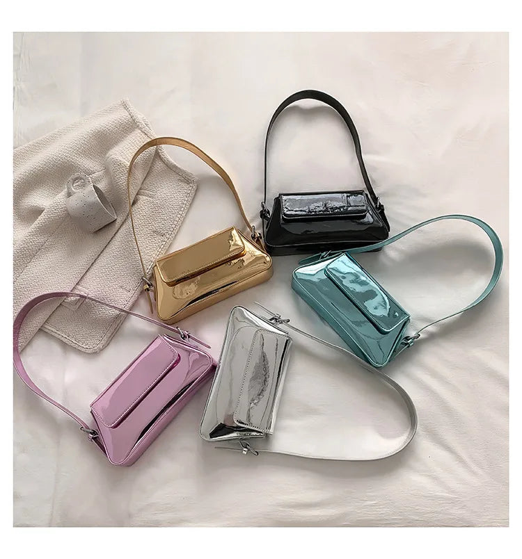 Brand Luxury Designer Laser Women Armpit Bag Silver Chic Female Shoulder Bags Party Clutches Trend Lady Purses And Handbags