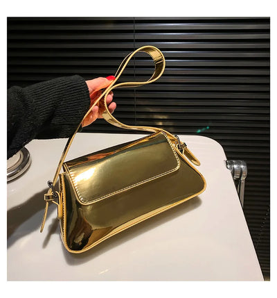 Brand Luxury Designer Laser Women Armpit Bag Silver Chic Female Shoulder Bags Party Clutches Trend Lady Purses And Handbags