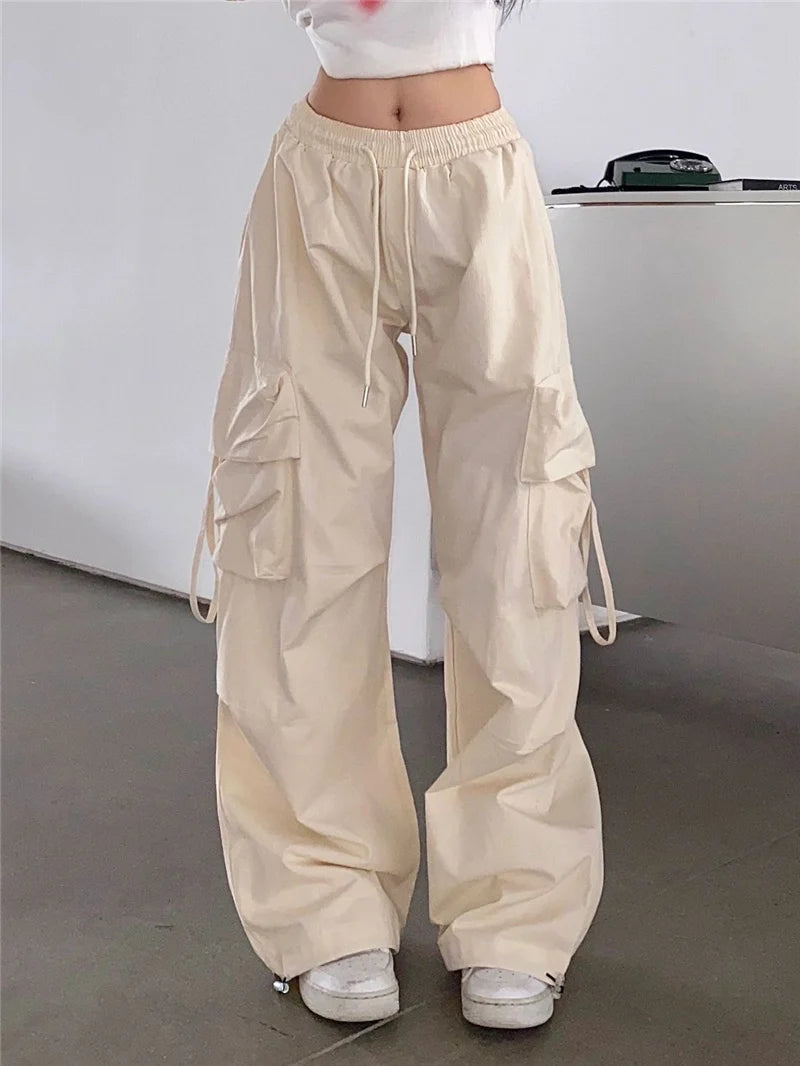 Beige Hip Hop Cargo Pants