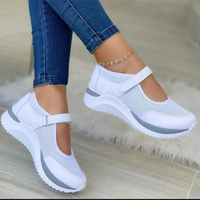 Round Head Knitted Women's Thick Sole Single Shoes