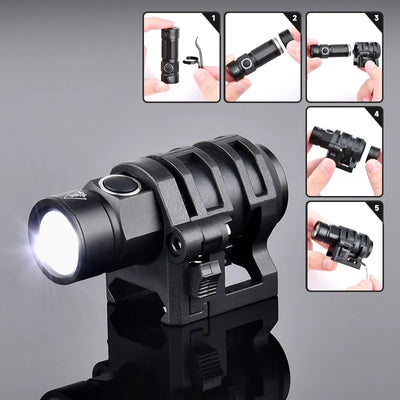 Helmet Light FAST Helmet Flashlight Strobe Telescopic Zoom Survival Safety Lamp With Hat Clamp Holder Camping Hunting