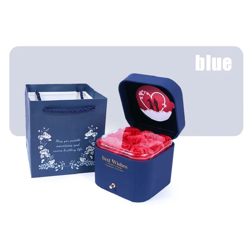 Soap Rose Flower Jewelry Gift Boxes