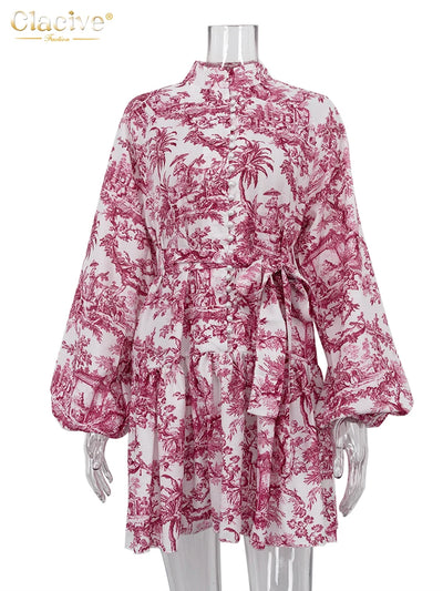 Clacive Casaul Loose Print Women'S Dress