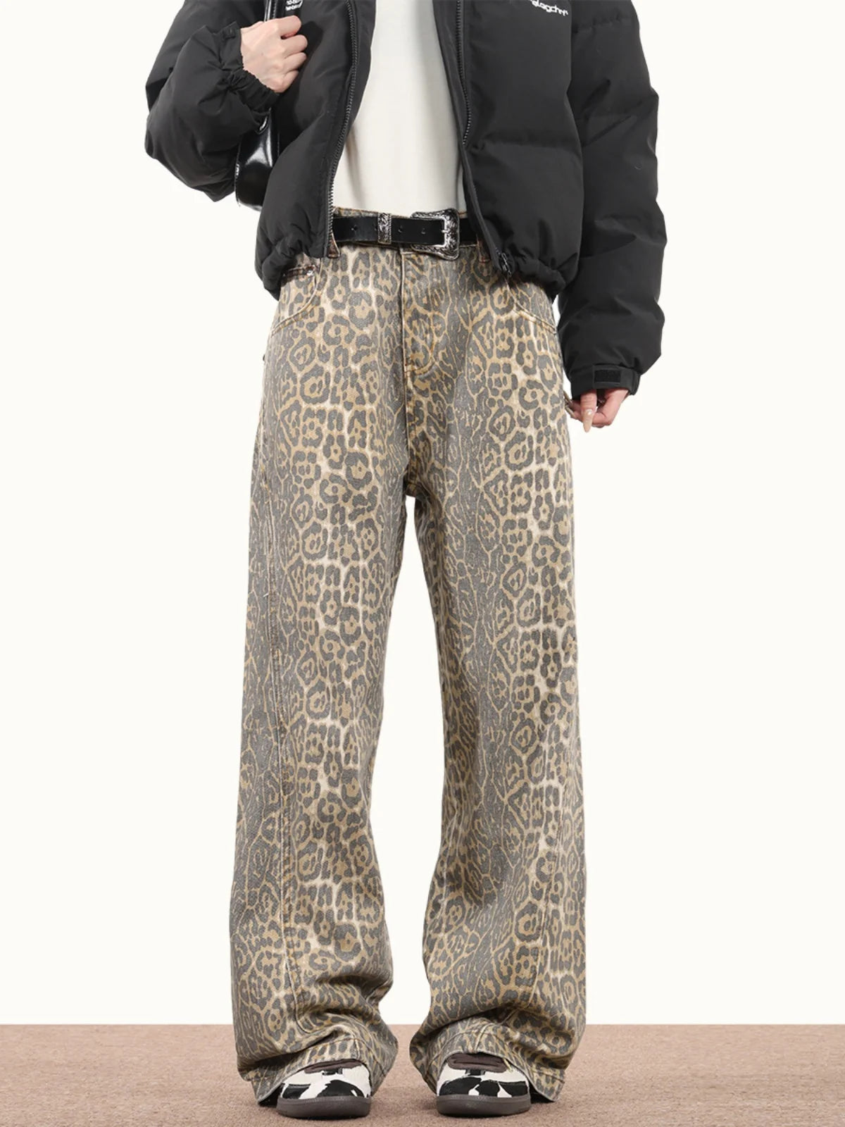 American Style Leopard Wash Jeans