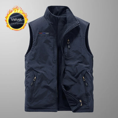 Men's Cold Jackets Multi-pocket Vest Sweater