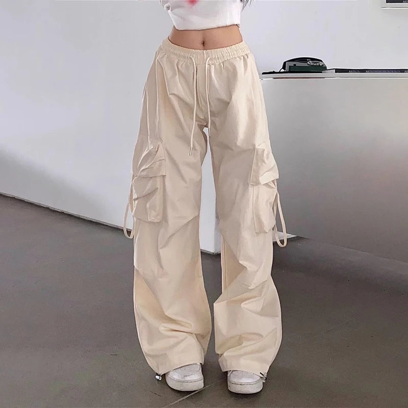 Beige Hip Hop Cargo Pants