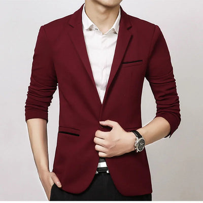 Autumn New Fashion Slim Business Suit Coat Gentleman High-quality Men's Clothing Homme