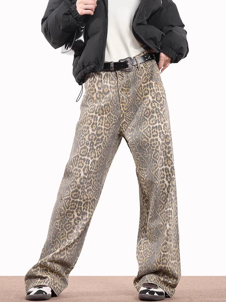 American Style Leopard Wash Jeans