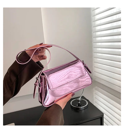 Brand Luxury Designer Laser Women Armpit Bag Silver Chic Female Shoulder Bags Party Clutches Trend Lady Purses And Handbags